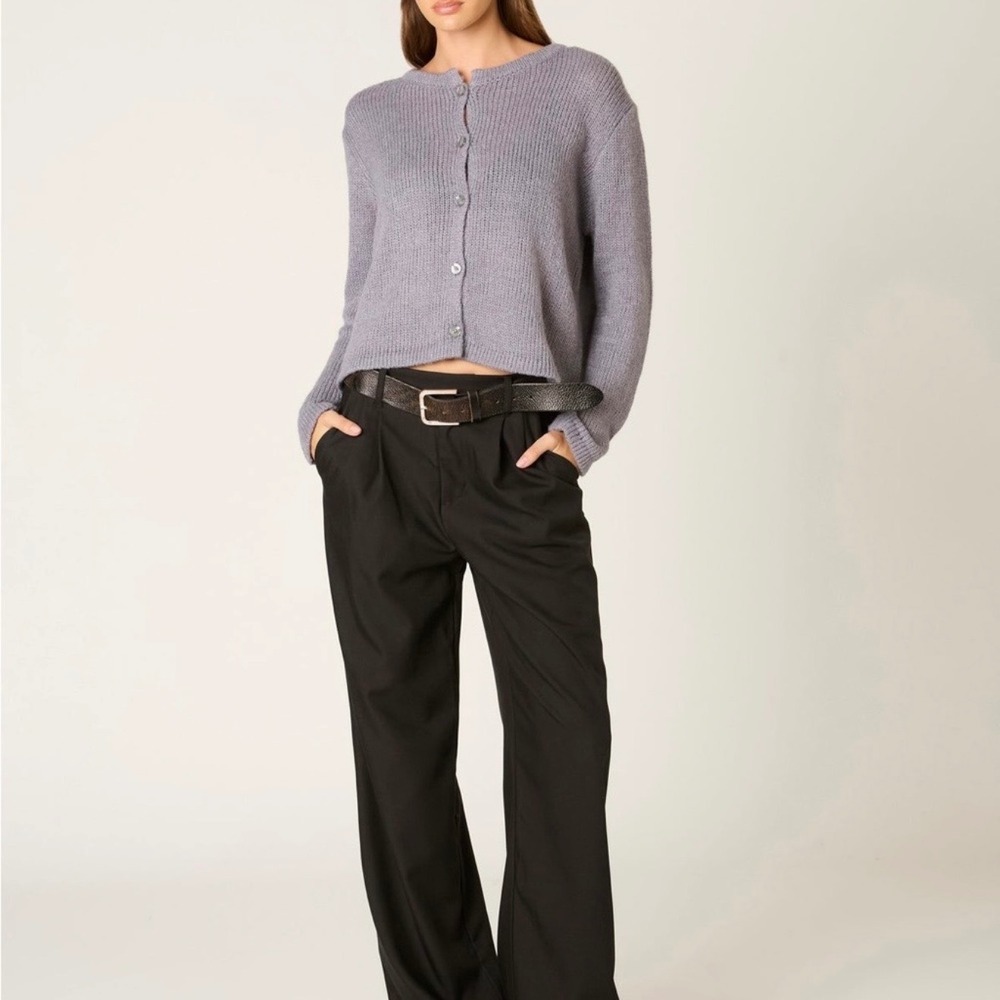 NIA Gray Ariana Relaxed Fit Wool Blend Cardigan Sweater‎ Large/XL NWT